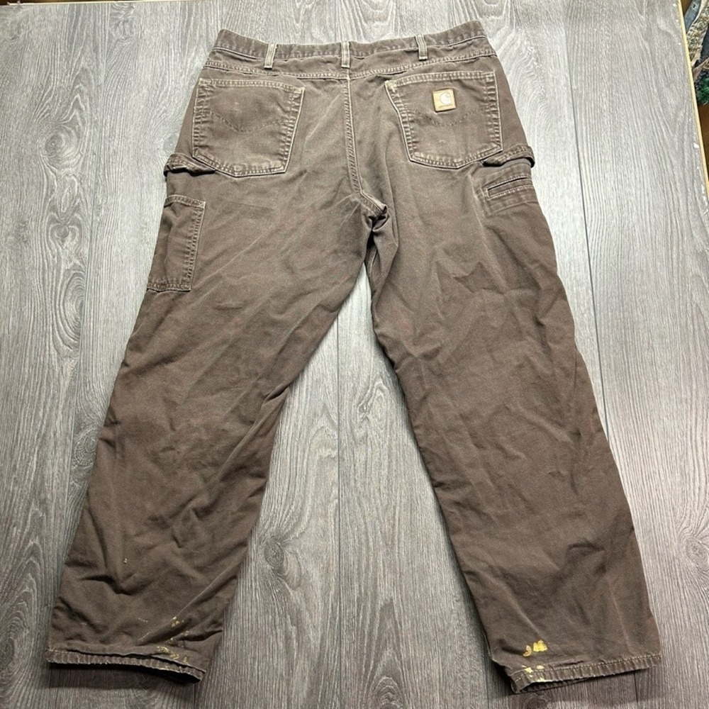 Vintage Carhartt Brown Duck Canvas Carpenter Pants 36x30 Loose Fit B159 DKB Y2K
